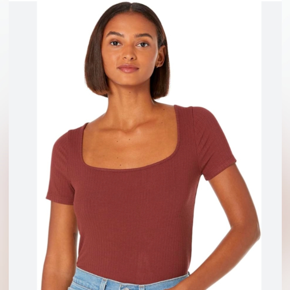 Madewell Ribbed Square-Neck Top Size XL